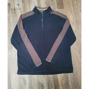 REI Co Op Quarter Zip Fleece Pullover Mens Size Large Long Sleeve Navy Blue